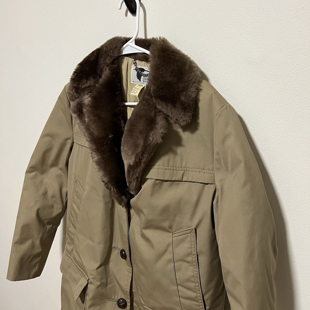 Vintage 80s Orvis Furr Jacket Womens 12 Full Zip Goose Down USA Made Trench Coat